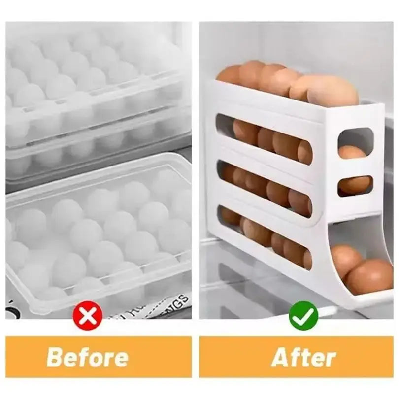 FreshEggs® Organizador De Huevos 4 Niveles- cocina siempre ordenada