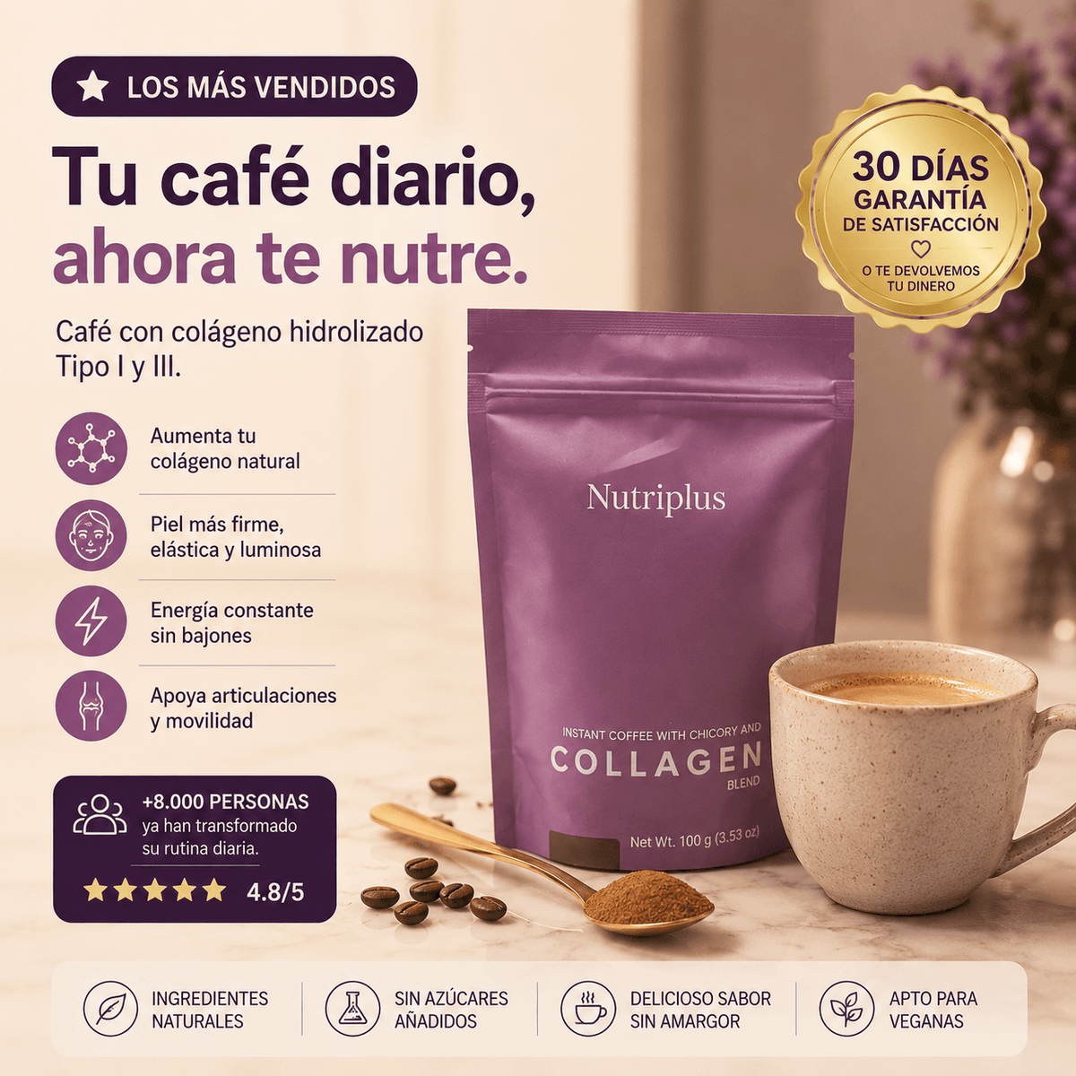 NutriPlus® — Toda la energía del café, sin destruir tu colágeno