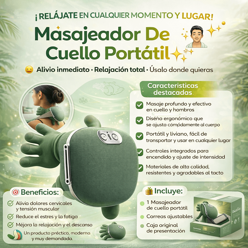 RelaxPro® Masajeador 4 en 1 Alivio Profundo en Casa- Incluye Guia GRATIS