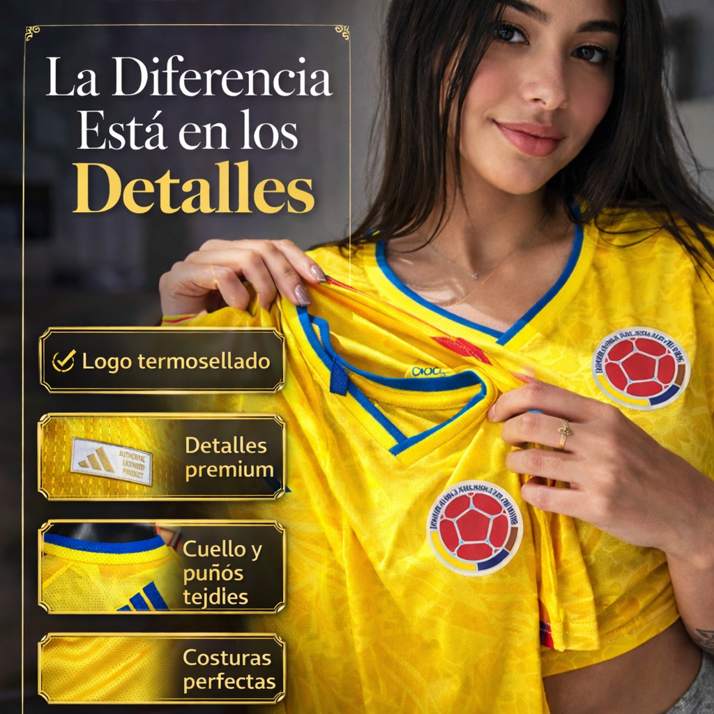 CAMISETA OFICIAL SELECCIÓN COLOMBIA® 2026 FIFA + CAJA OFICIAL EDICION MUNDIAL