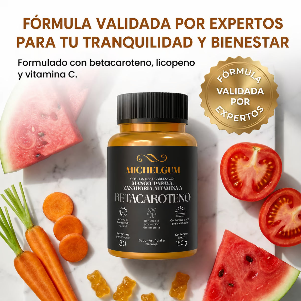 GOMAS DE BETACAROTENO