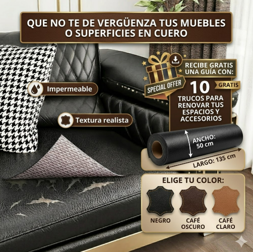 Cuerimax- Repara superficies dañadas, peladas o envejecidas + Guia GRATIS "Ideas para renovar tus espacios o accesorios"