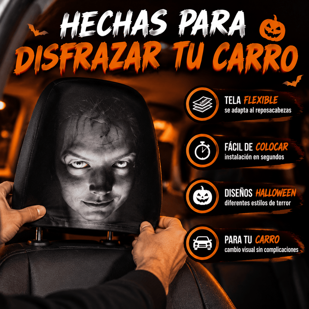 Tu carro también merece un disfraz este Halloween - HALLOWEEN sobre ruedas con las fundas del terror