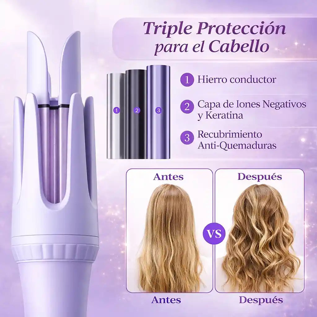 RizoLux - ¡Rizos perfectos sin esfuerzo! + Cepillo Secador Iónico Profesional GRATIS