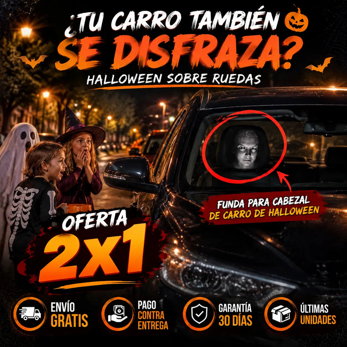 Tu carro también merece un disfraz este Halloween - HALLOWEEN sobre ruedas con las fundas del terror