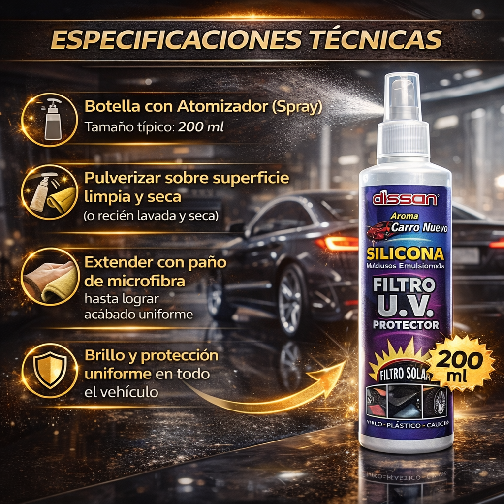Dissan Pro® - Spray Brillador de Carro 2x1