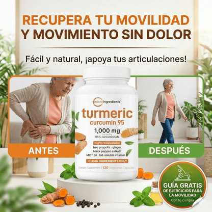 TUMERIC CÚRCUMA®: ALIVIA EL DOLOR DE CADERA EN POCO TIEMPO - INCLUYE GUÍA DE EJERCICIOS PARA MEJORAR LA MOVILIDAD