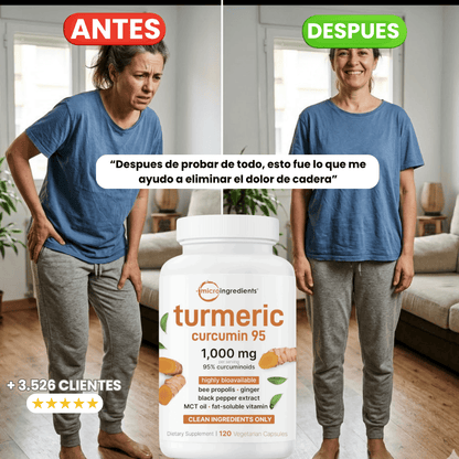 TUMERIC CÚRCUMA®: ALIVIA EL DOLOR DE CADERA EN POCO TIEMPO - INCLUYE GUÍA DE EJERCICIOS PARA MEJORAR LA MOVILIDAD