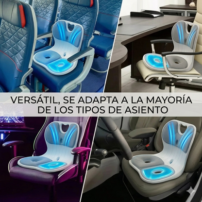 OrtoGel L - Asiento con respaldo y base en hidrogel- Elimina dolor lumbar al instante
