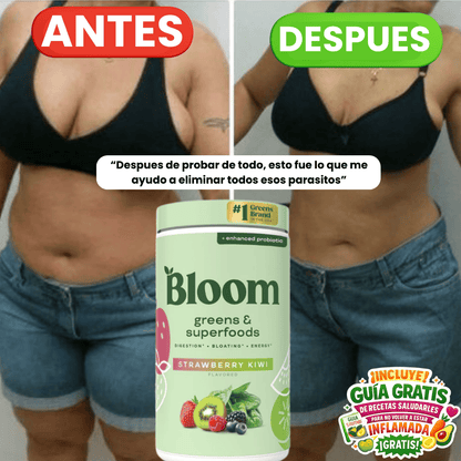BLOOM GREENS: AYUDA A ELIMINAR TUS PARASITOS EN POCO TIEMPO- INCLUYE GUIA DE RECETAS SALUDABLES