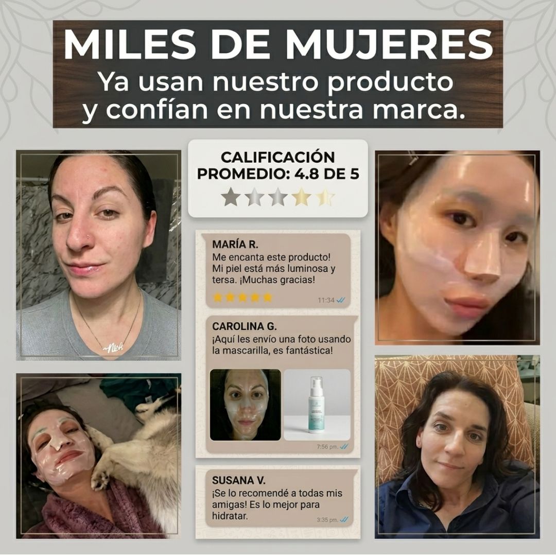 Kit x4 mascarillas de BIO-Colageno Coreano - Hidrata, rejuvenece, elimina acné y manchas pos acné