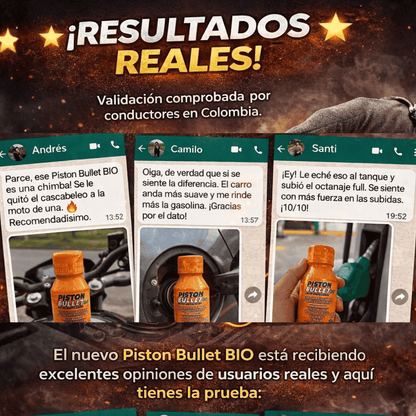 Pistón Bullet® 3x1- Limpia y potencia tu motor + Guia GRATIS