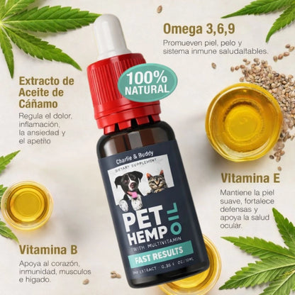 PET HEMP OIL - Elimina la picazón, hongos, mal olor e infecciones digestivas de tu mascota + Obsequio GRATIS "Guia para entender el comportamiento de tu mascota"