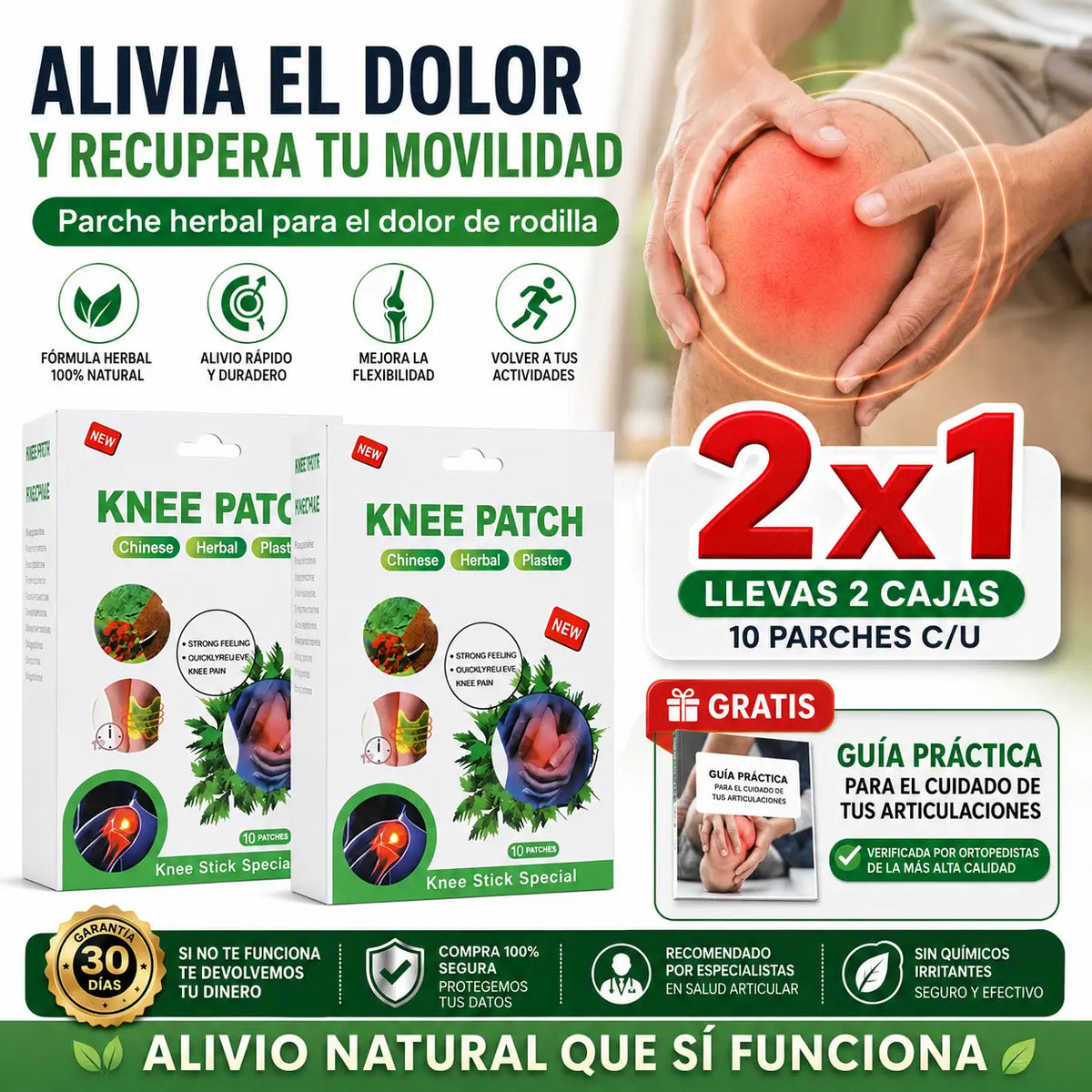 Kneet Patch®  2x1 -Alivia tus rodillas naturalmente.