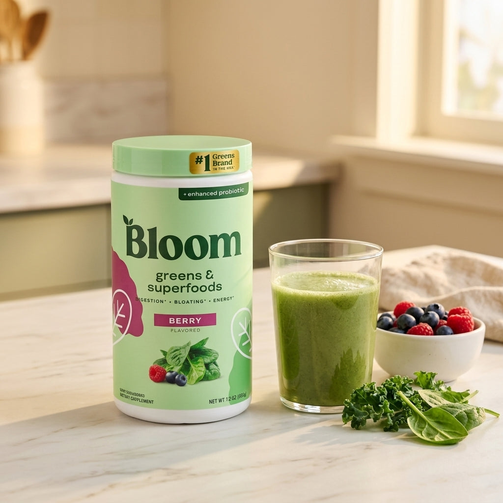 Rutina matutina saludable con Bloom Greens & Superfoods Berry