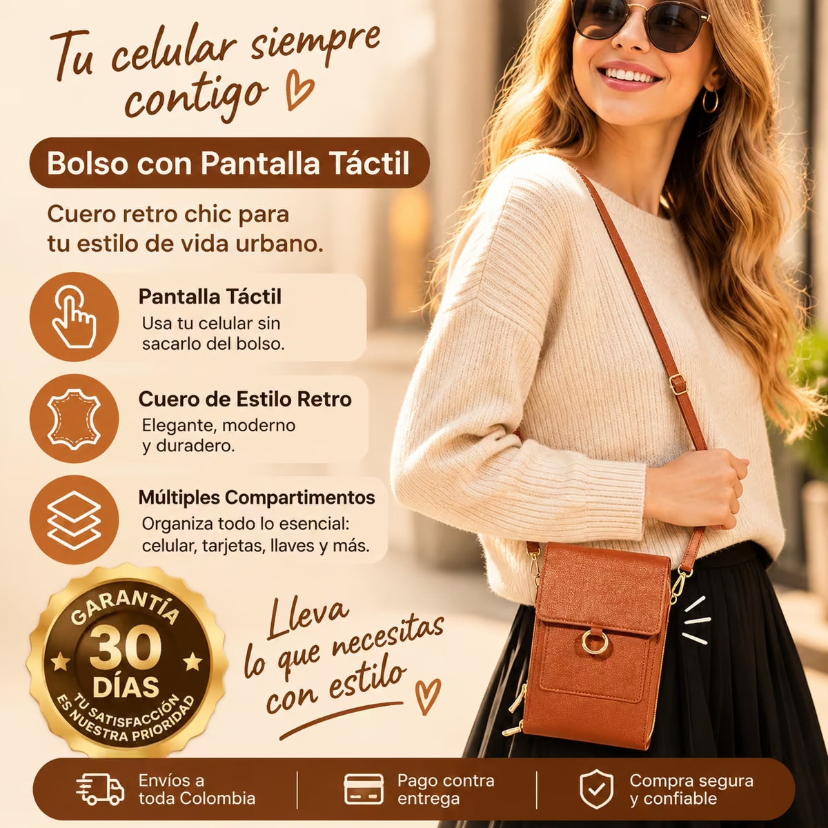 Bolso Mágico Touch porta celular y documentos TODO EN UNO
