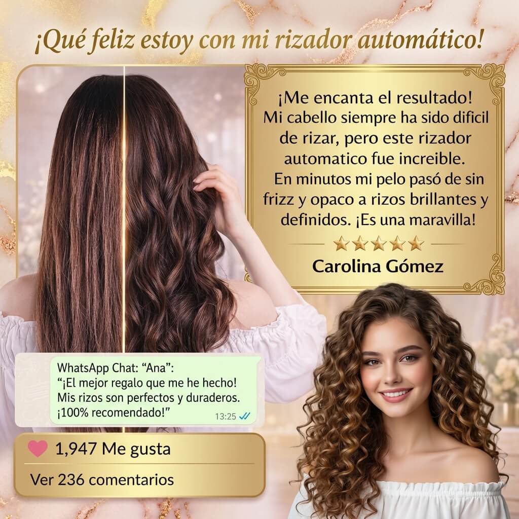 RizoLux - ¡Rizos perfectos sin esfuerzo! + Cepillo Secador Iónico Profesional GRATIS