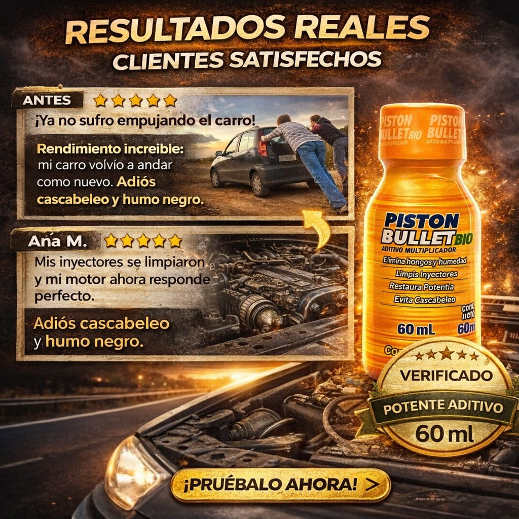 Pistón Bullet® 3x1- Limpia y potencia tu motor + Guia GRATIS