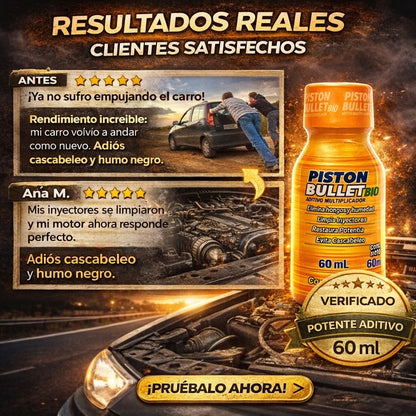 Pistón Bullet® 3x1- Limpia y potencia tu motor + Guia GRATIS